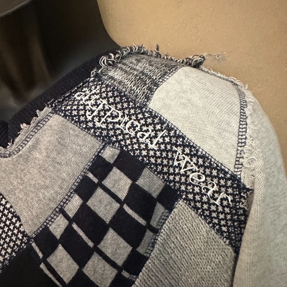 Desigual Patchwork Sweater Large Gently worn 100% cotton Rough raw hems - Picture 2 of 5